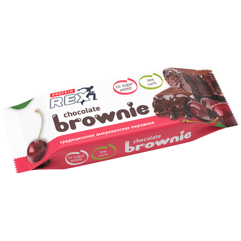 Protein Rex Valgurikas kook «Brownie» 50 g - kirsimaitseline foto